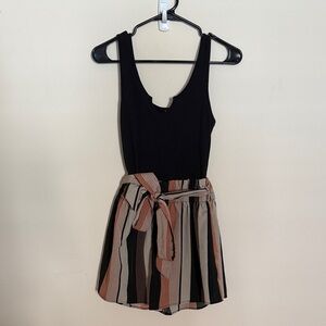 SHEIN Classic Black Tank and Striped Shorts Romper